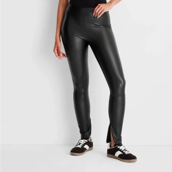 A New Day Faux Leather High Waisted Leggings Black S - Picture 6 of 6